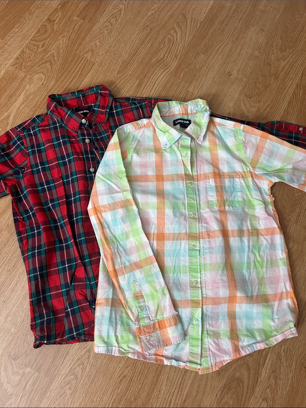 Two Lands' End button down shirts